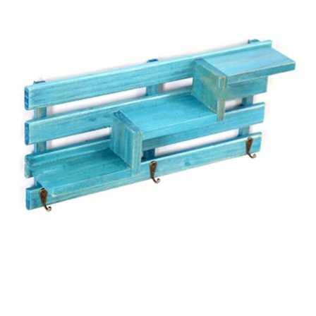 Trähylla Hylla Hållare Kök Badrum Förvaring Hylla Organizer Nyckel Hängande Förvaring Hållare B