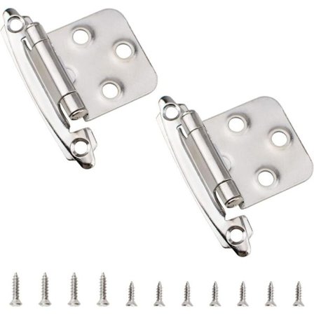 Dørhengsler, 1 par skaphengsler, skaphengsler, til garderobedører, til kjøkkenskapdører (sølv)