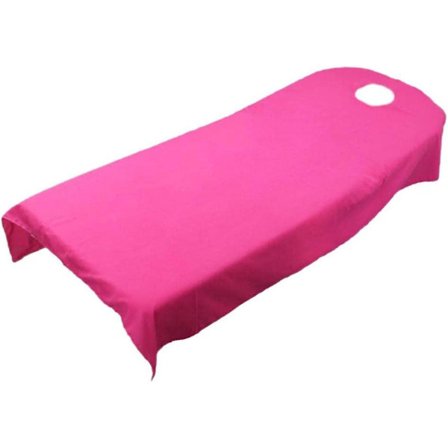 Flanell Massagebordslakan Set - Mjuk Sängöverkast - Inkluderar Lakan Med Ansiktshålsskydd - Ros Röd