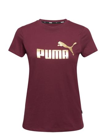 Ess+ Metallic Logo Tee T-shirt Top Rød PUMA