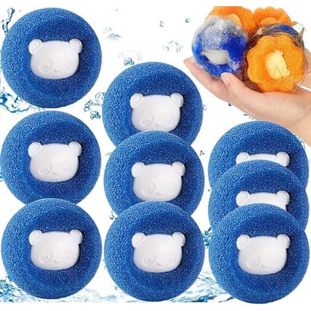 9 anti-hår vaskemaskin ball vaskbar anti-hår klo dyrehår hårklemme (blå)