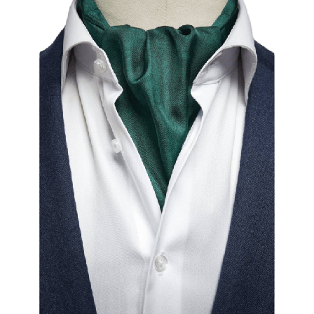 John Henric Silk Double Pointed Ascot Formal Kostymtillbehör Herr Grön ONESIZE