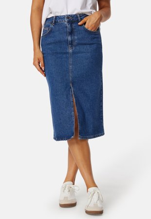 Object Collectors Item - Objellen Midi Denim Skirt - Medium Blue Denim - Kläder - - Bubbleroom