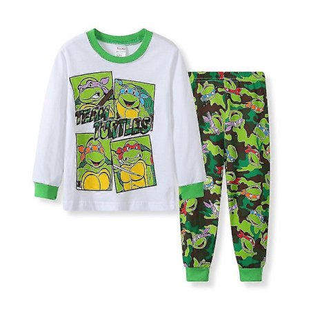 4-7 år Børn Drenge Teenage Mutant Ninja Turtles Pyjamas Børn Langærmet T-shirt Bukser Sæt Nattøj Pjs