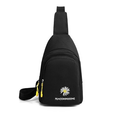 Daisy Print brystveske One Shoulder Crossbody Bag SVART