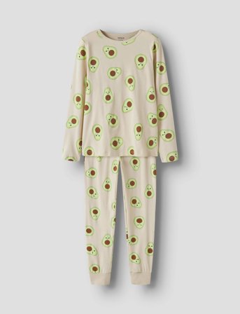 name it Nkfnightset Oatmeal Avocado Noos - Beige - 110-116