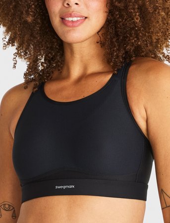 Swegmark Victorious Strength Sports Bra Spacer Moulded Cups - Black - E x 75