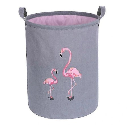 Hopfällbar Vattentät Tvättkorg Förvaringskorg Smutsig Tvättkorg Tvättsäck Rund Tygförvaringshink För Tvätt Barnleksaker Flamingo[CO]