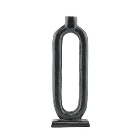 Musta alumiininen kynttilänjalka, 11x11x29 cm