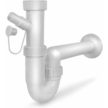 Siphon vaskesifon 6/4" - ?? 40 - vaskeafløb 1 1/2 - 40 mm - rørsifon med vaskemaskine/opvaskemaskine tilslutning - køkkenafløb