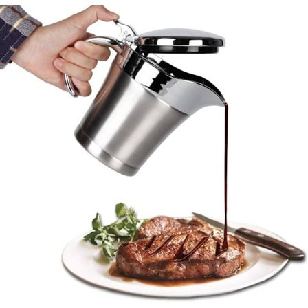 Sausenebb, sausvarmer, dobbel vegg i rustfritt stål, fløtemugge og karamellsaus til kaffe, 47 cl rustfritt stål mugge (47 cl)