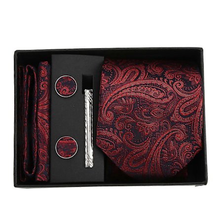 5 stk. Slipssett for menn, utsøkt formelt forretningsantrekk, bryllupsdress, smoking, slips, gaveeske, dekorasjon A5