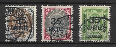 Danmark 1907 - AFA 60 - 62 - Stemplet