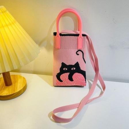 Knit Handbag Knot Håndleddsveske ROSA pink