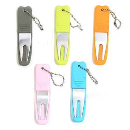 5 stk golf green gaffel, golf metall green gaffel, silikon metall ball