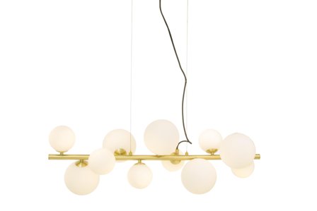 Aneta Lighting MOLEKYL taklampe L85, matt messing/hvit, 11 x G9