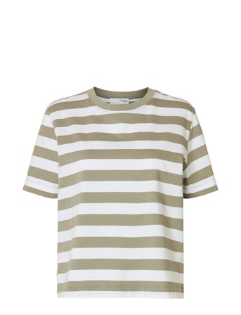 Selected | Slfessential Ss Striped Boxy Tee Noos | XS
