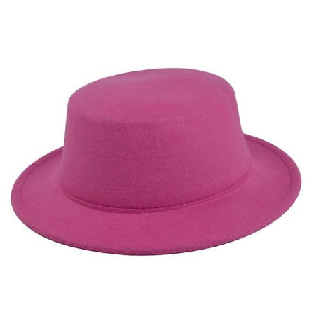 Jazzhatt for barn, medium størrelse, ullhatt for barn, flat topp, filthatt, retro imitert sauehatt, hatt med flat brem BR400 Overraskelsesgave