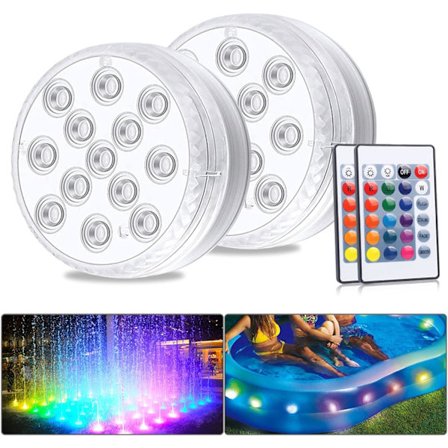 Vandtæt LED-lys, 2-pak vandtætte LED-lys med fjernbetjening C