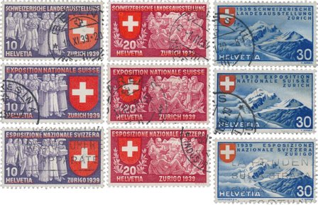 Schweiz 1939 - MICHEL 335/43 - Stemplet