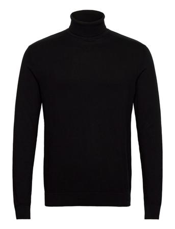 Slhberg Roll Neck Knitwear Turtlenecks Svart Selected Homme