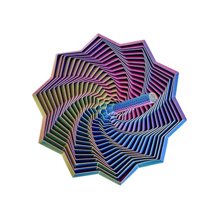 Fraktal Sensorisk Fingerspinner Stjerne - 3D Printet Udvidet Fraktal Fingerspinner Stjerne med Håndtag (Farvet, 9cm)