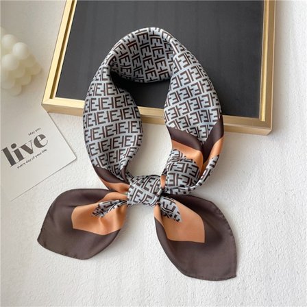 Kvinners 27,5" sateng firkantet silkelignende hårskjerf og wraps hodeskjerf for soving, OPP-poseemballasje. FJ476-2