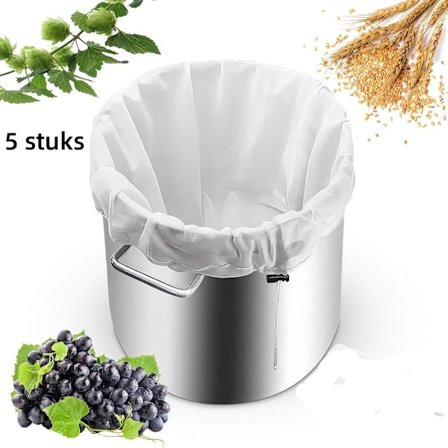 5-delt sæt - Filterposer - Vinfilterposer - Hjemmebrug - 40 cm x 28 cm