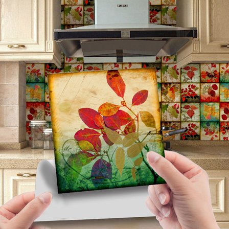 /#/24 stk selvklebende fliser i lønn 15×15cm, kjøkken bad/#/