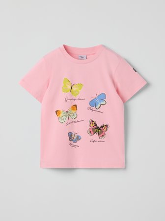 T-paita kuviolla Polarn O. Pyret 134 lastenvaatteet pink