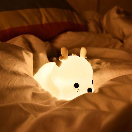 Nattlampa Barn med Baby Nattlampa Uppladdningsbart Batteri Dimbar Söt Nattlampa för Barn Barnrum Sovrum Sova och Läsa.Hjort