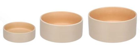Anca Mat- og Vannskål til Hund, Beige/Orange - 1200ml