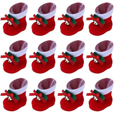 Julegodteristøvler 12 stk Hengende julestrømpe, julestøvler, for julegavedekorasjon