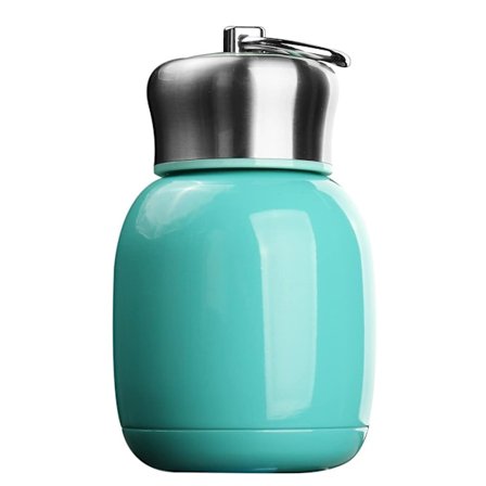 200 ml Mini Vakuumisolerte Vannflaske Bærbar Lekkasjesikker Reisekrus Rustfritt Stål Varm og Kald Termosflaske for Barn, Kvinner (Teal)