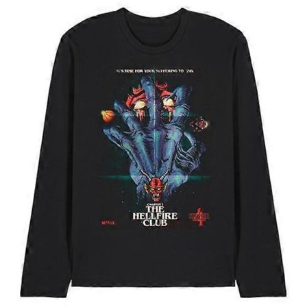 Stranger Things 4 Unisex Vuxen Hellfire Poster Långärmad T-shirt
