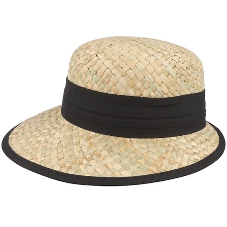 Seeberger - Beige Fitted Cap - Seagras Cap Natural/Black Fitted @ Hatstore