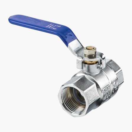 Biltema - Kuleventil 1 (R25), Full Gjennomstrømning, Forniklet avsinkingsbehandlet Messing CW602N, –10 – +120°C, Maks. Trykk: 20 bar