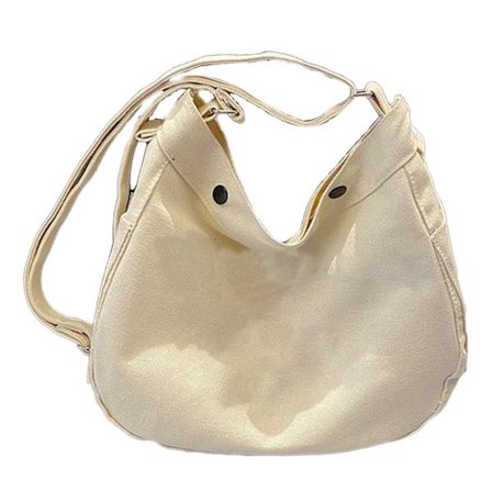 Kvinnlig Canvas Messenger Bag Stor Kapacitet Multifunktionell Utsökt Axelväska för Resor Pendling Beige Fri Storlek