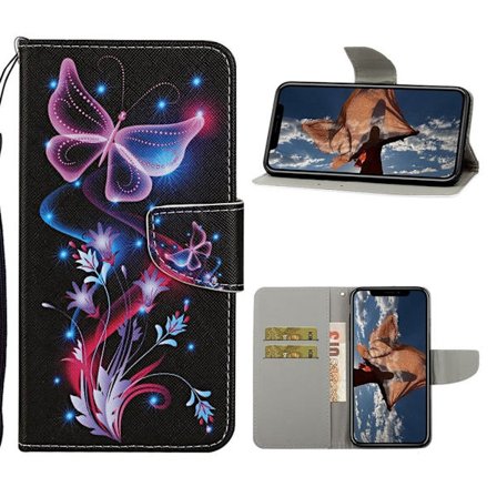 Wonderland iPhone 12 Pro Max flip etui - Lysende Sommerfugl