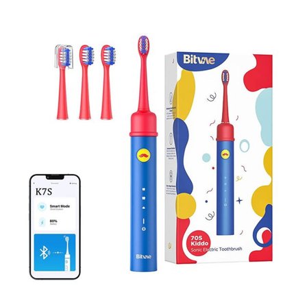 Elektrisk tandbørste til børn med app og børstehoveder - Blå