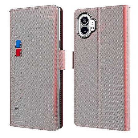 Alt-i-ett skinnmagnetisk lommebokdeksel kompatibel med Nothing Phone 1 med kortspor og støtte