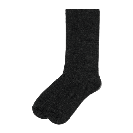 Å WOMAN Ribbade strumpor i merinoull, 2-pack Sockor Grå 36/38