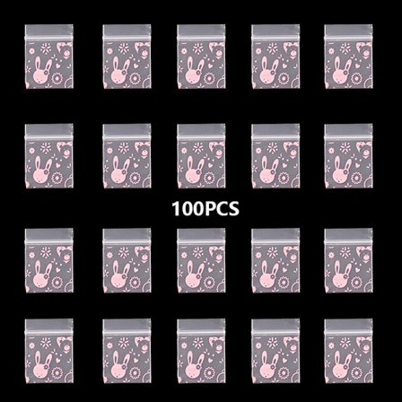 100 st Liten blixtlåsväska Smile Skull Mönster Bärbar förvaring