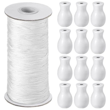 109,36 Yards Rullgardin Snøre, Flettet Løftesnor og 12 Trekknapper for DIY Rullgardiner