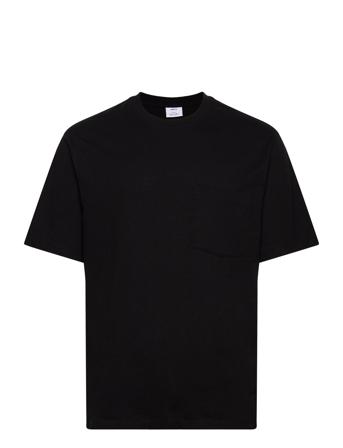 Pocket Cotton T-Shirt T-shirts Short-sleeved Svart Mango*Betinget Tilbud