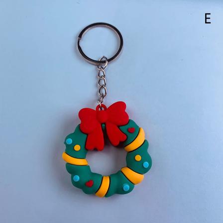 Tecknad Julnyckelring Älg Santa Claus Snowman Keyring Gift