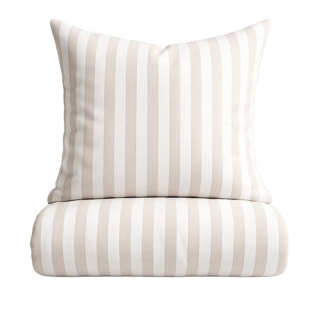 OMHU Blok Strib Sengetøj Sand 140 x 200 cm, Tøj & Bolig, Sengetøj, Sengesæt