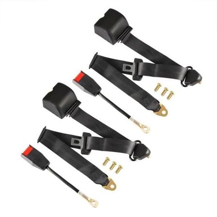 2 stk Universal 3-punkts justerbart bilbelte Auto Bil VAN Sikkerhetsbelte + Bolter-FA-