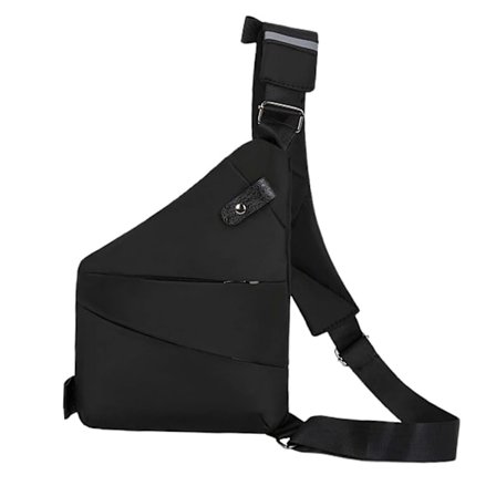 Sling Bag Axelremsväska Crossbody Daypack Unisex med Fickor Bröstväskor Grå Vänster