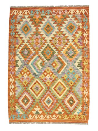 Handgeweven Kelim Afghan Old Style Vloerkleed 105X154 Wol Klein